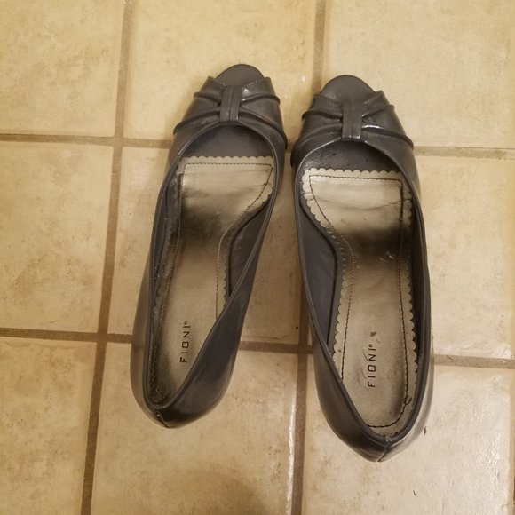 Fioni Slate Blue Wedge Heels - Picture 3 of 5